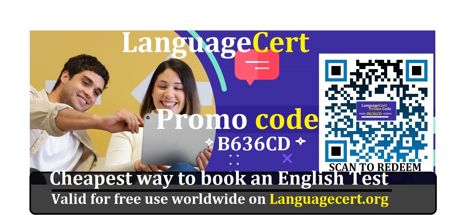 LANGUAGECERT PROMO CODE: B636CD
